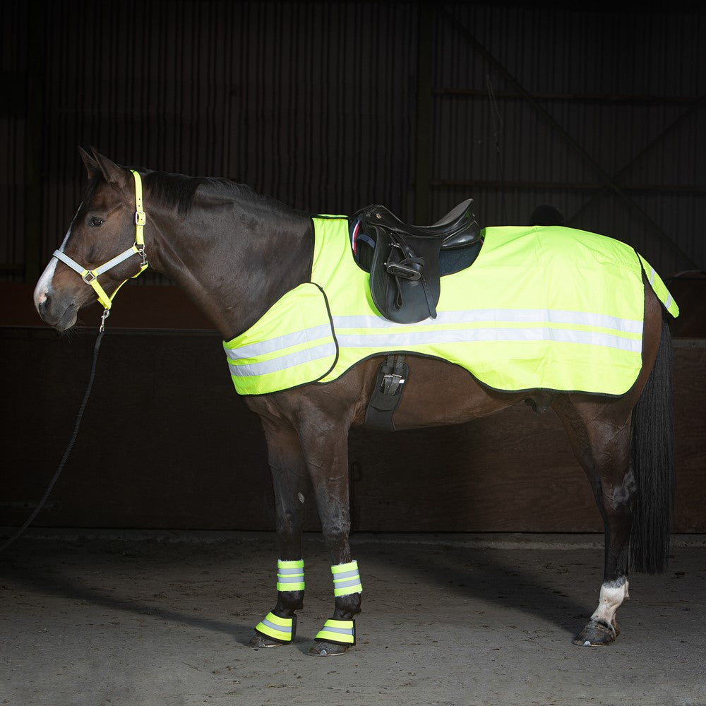 Ausreitdecke aus fluoreszierendem gelbem Stoff