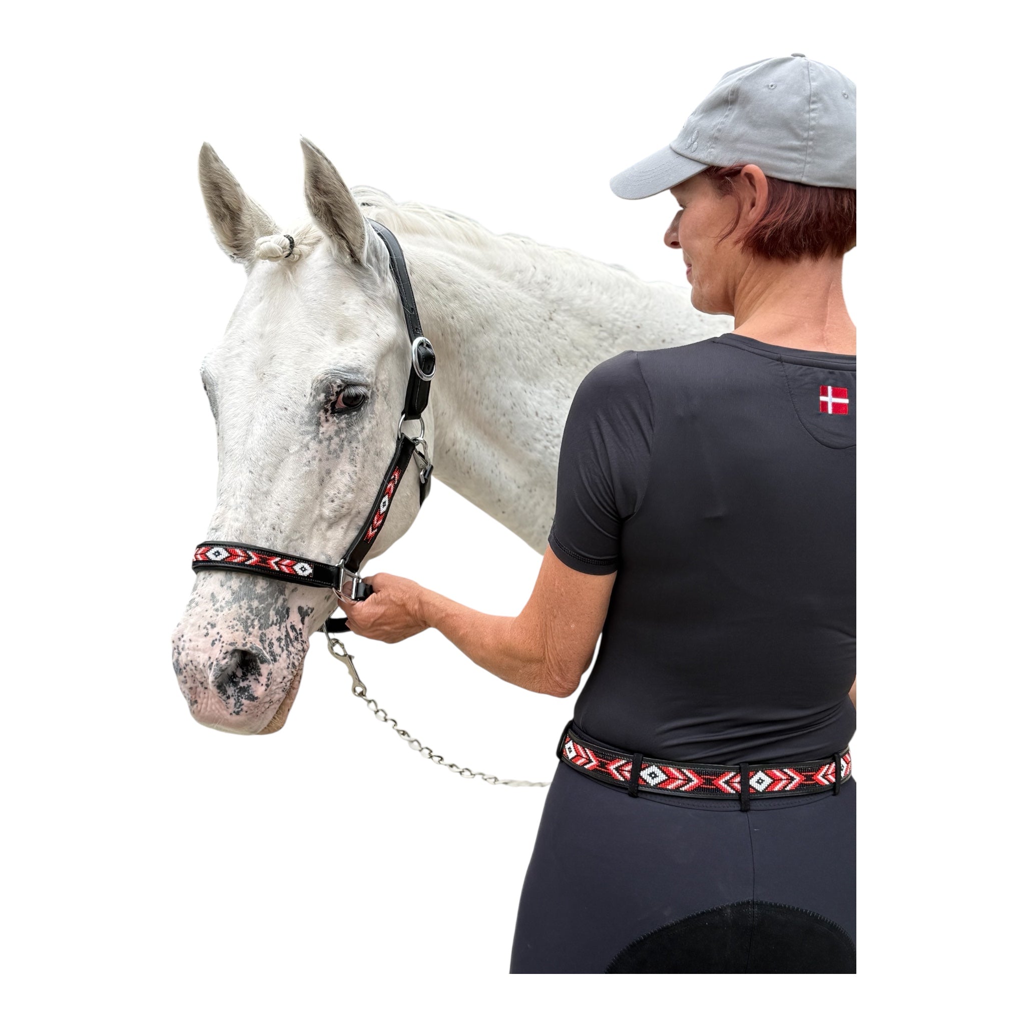 Anatomisches Lederhalfter -Perlen